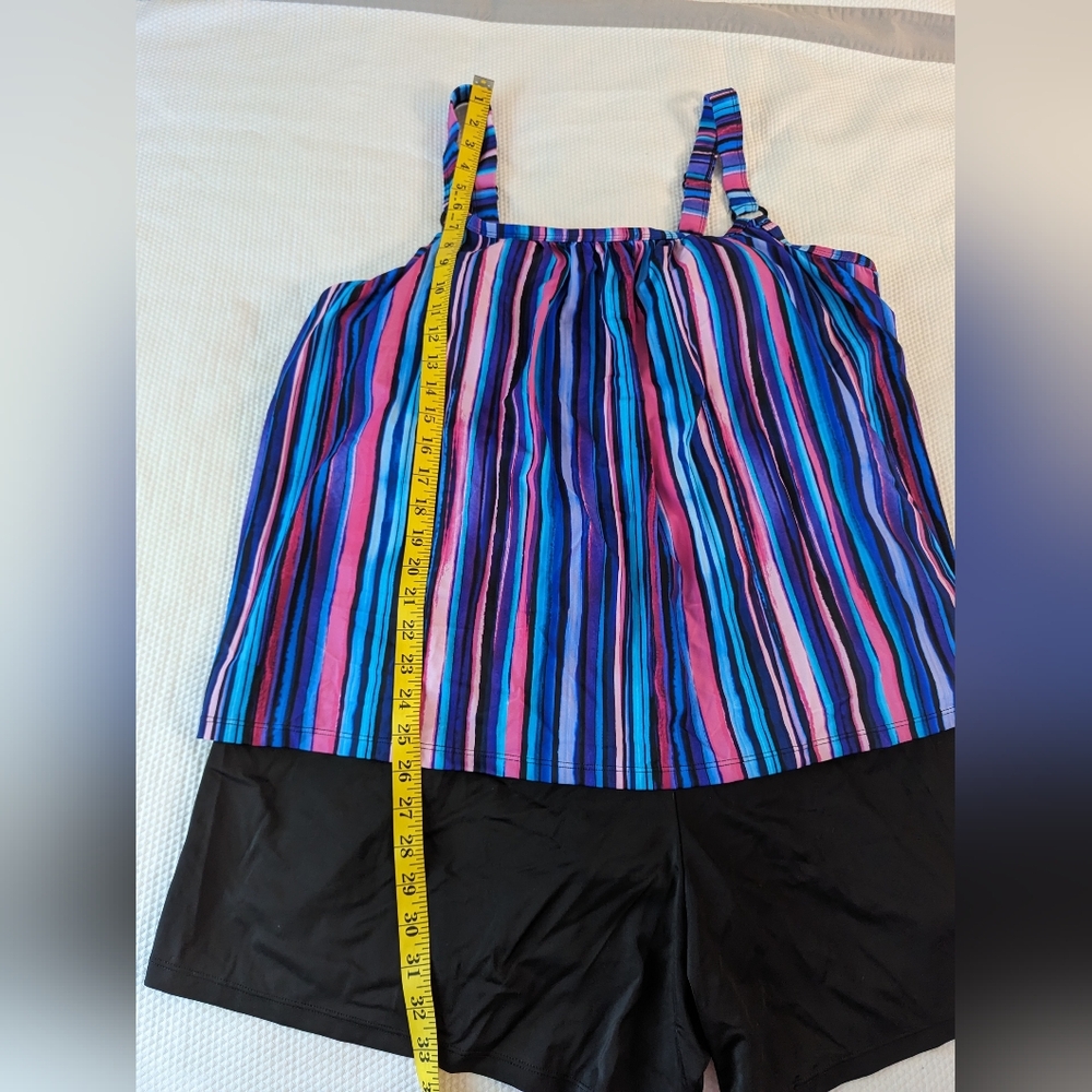Swim 365 Women's Plus Size 22 Longer Length Mesh Tankini Top. - Picture 6 of 9